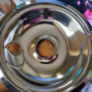 2 large size chrome drip pans